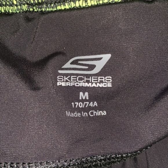 Skechers Performance Black & Neon Yellow Reflective Athletic Pants M - Picture 2 of 10